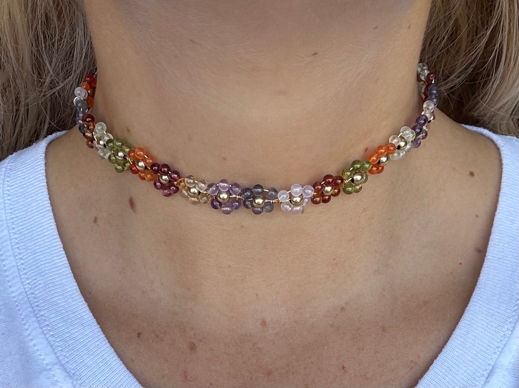 Floral Crystal Choker