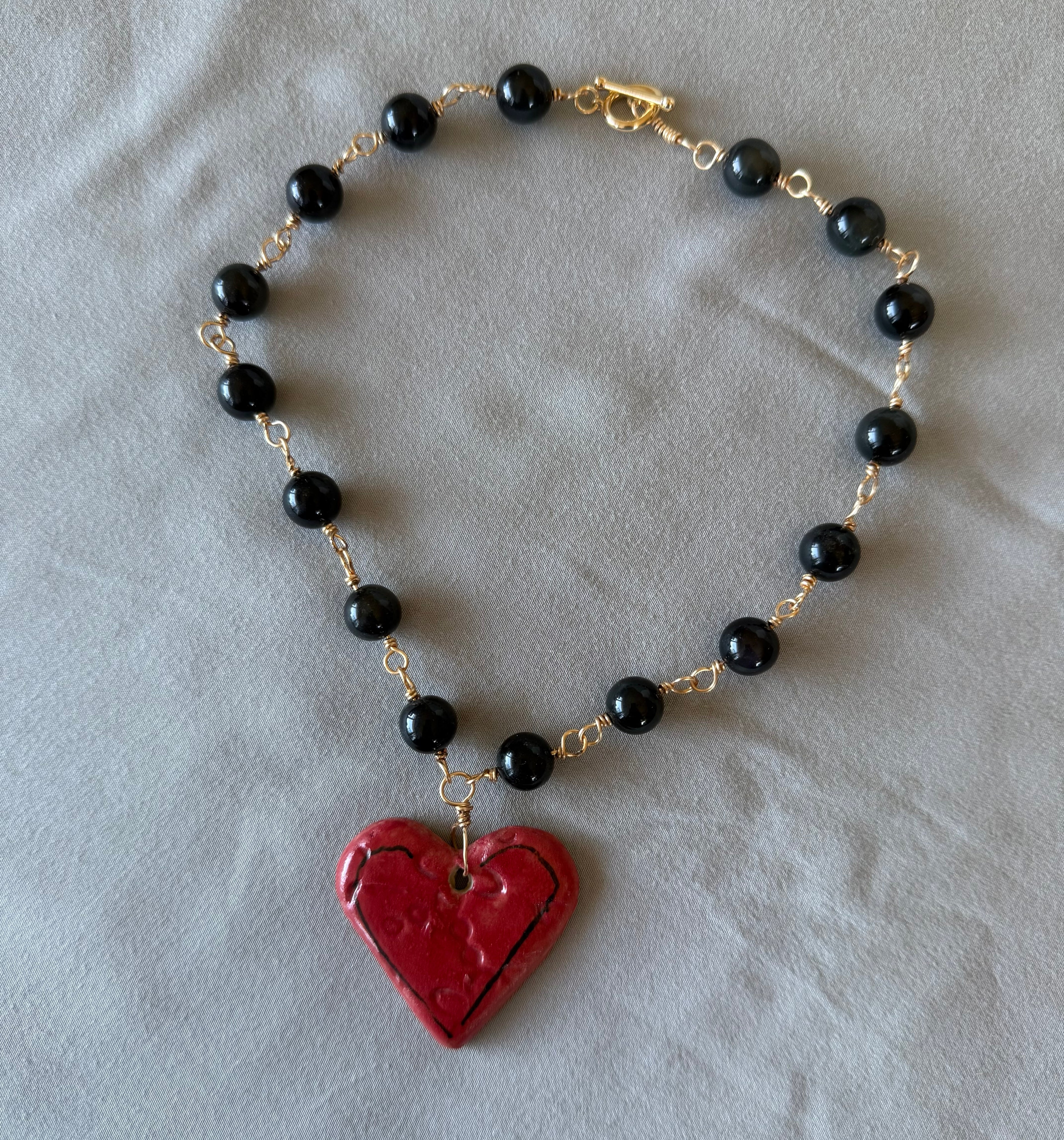Ceramic Heart Protective Charm