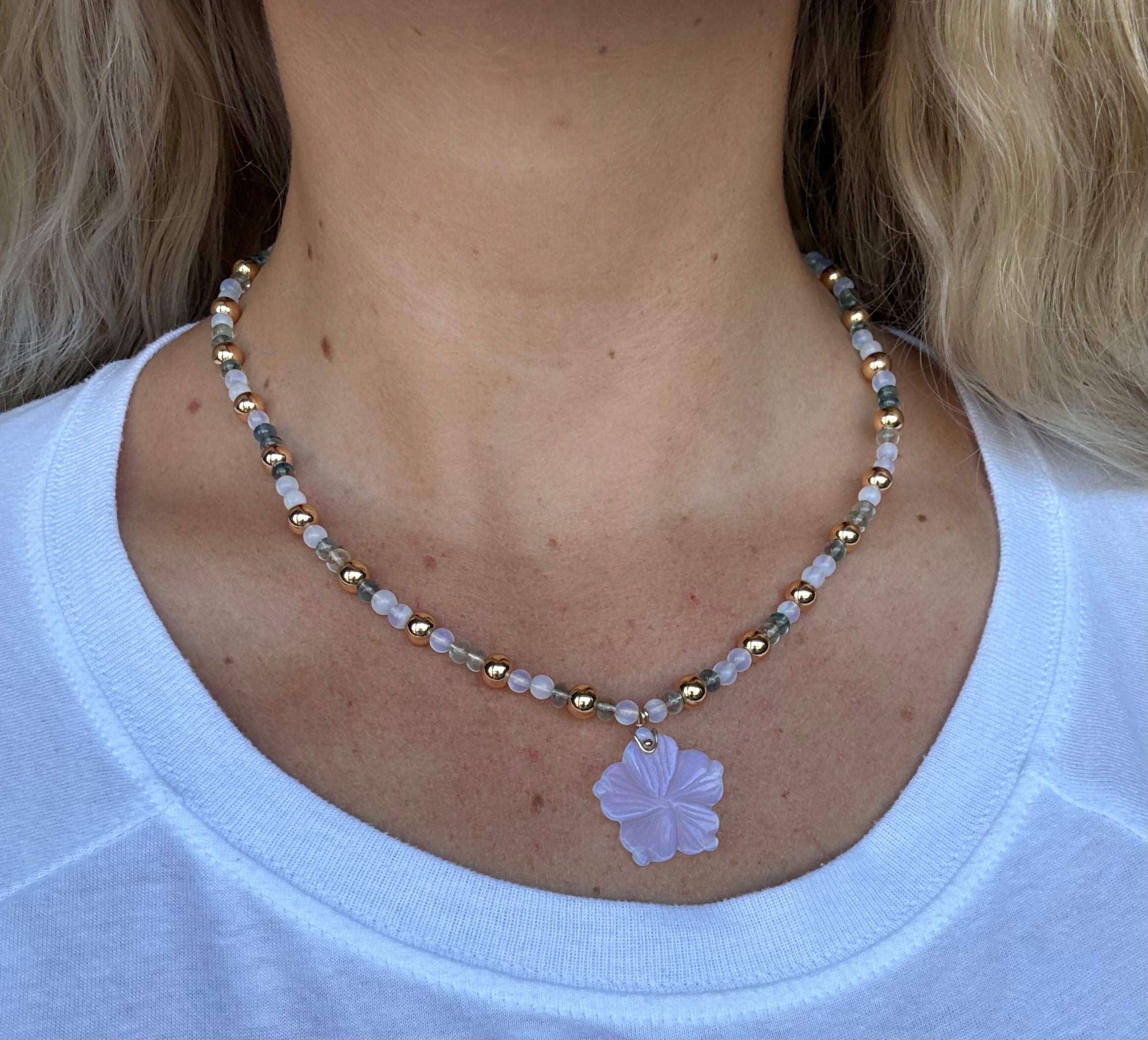 Five Petals of Opalite Necklace