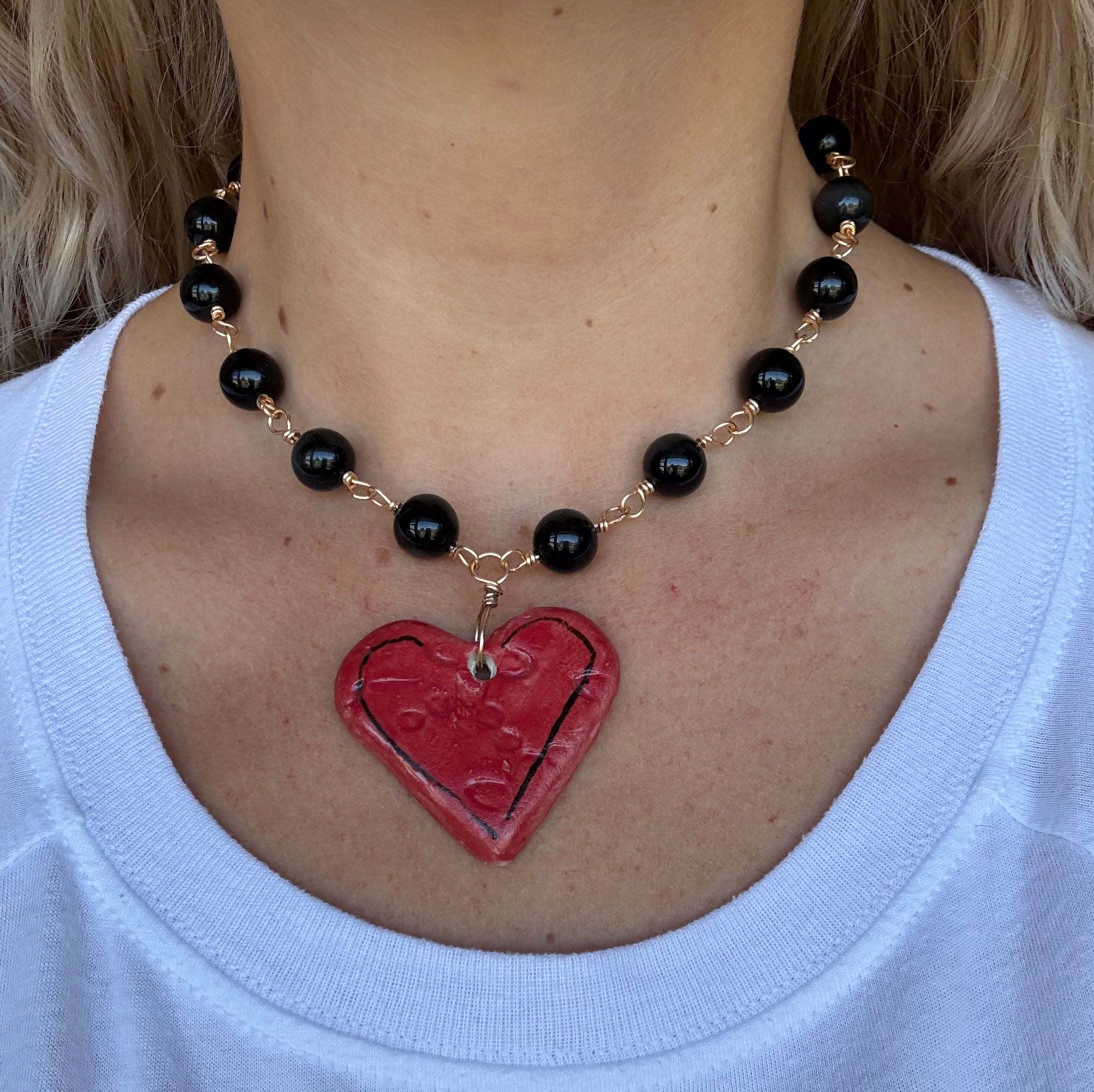 Ceramic Heart Protective Charm