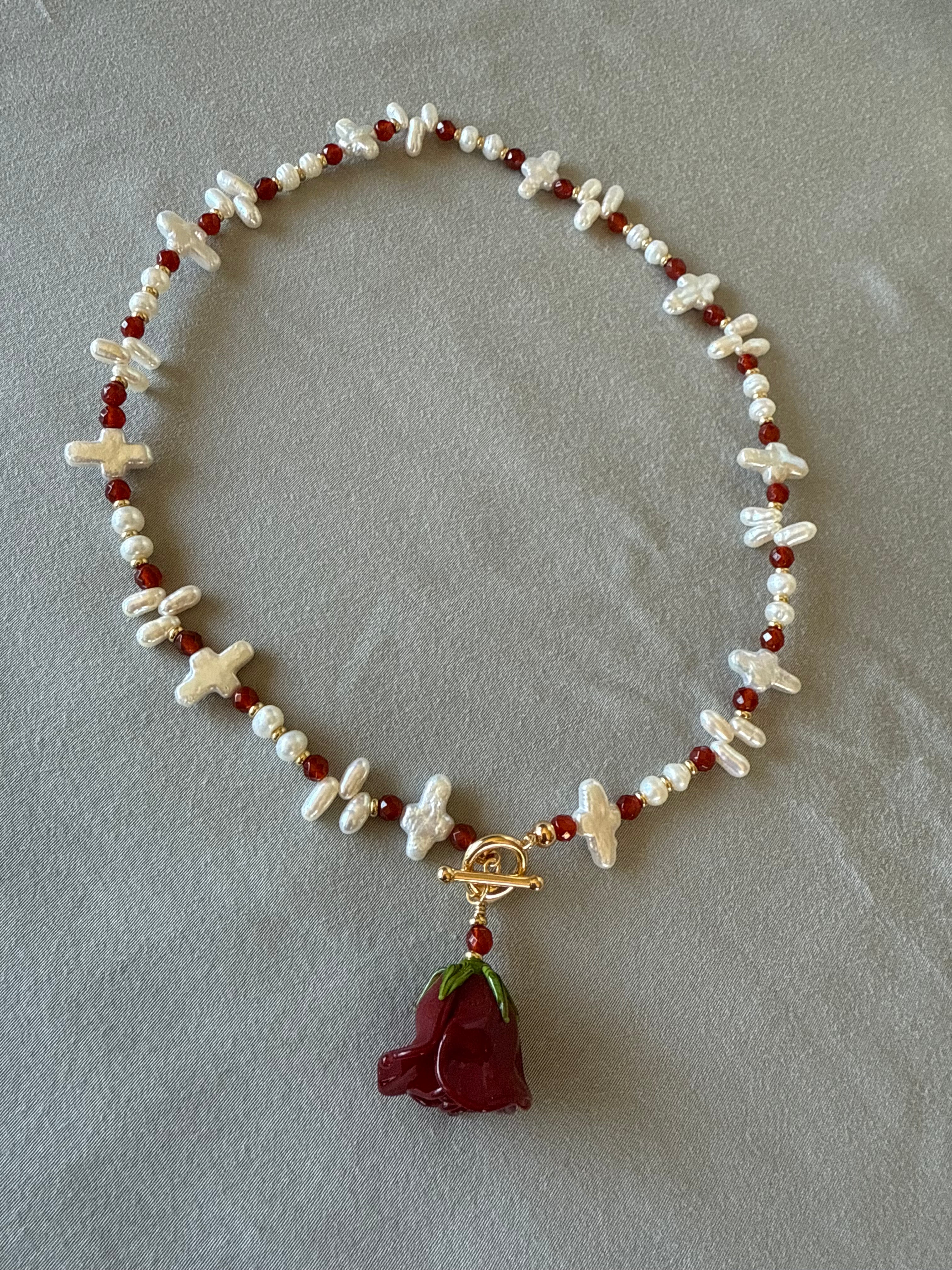 Mary Magdalene Rose Necklace