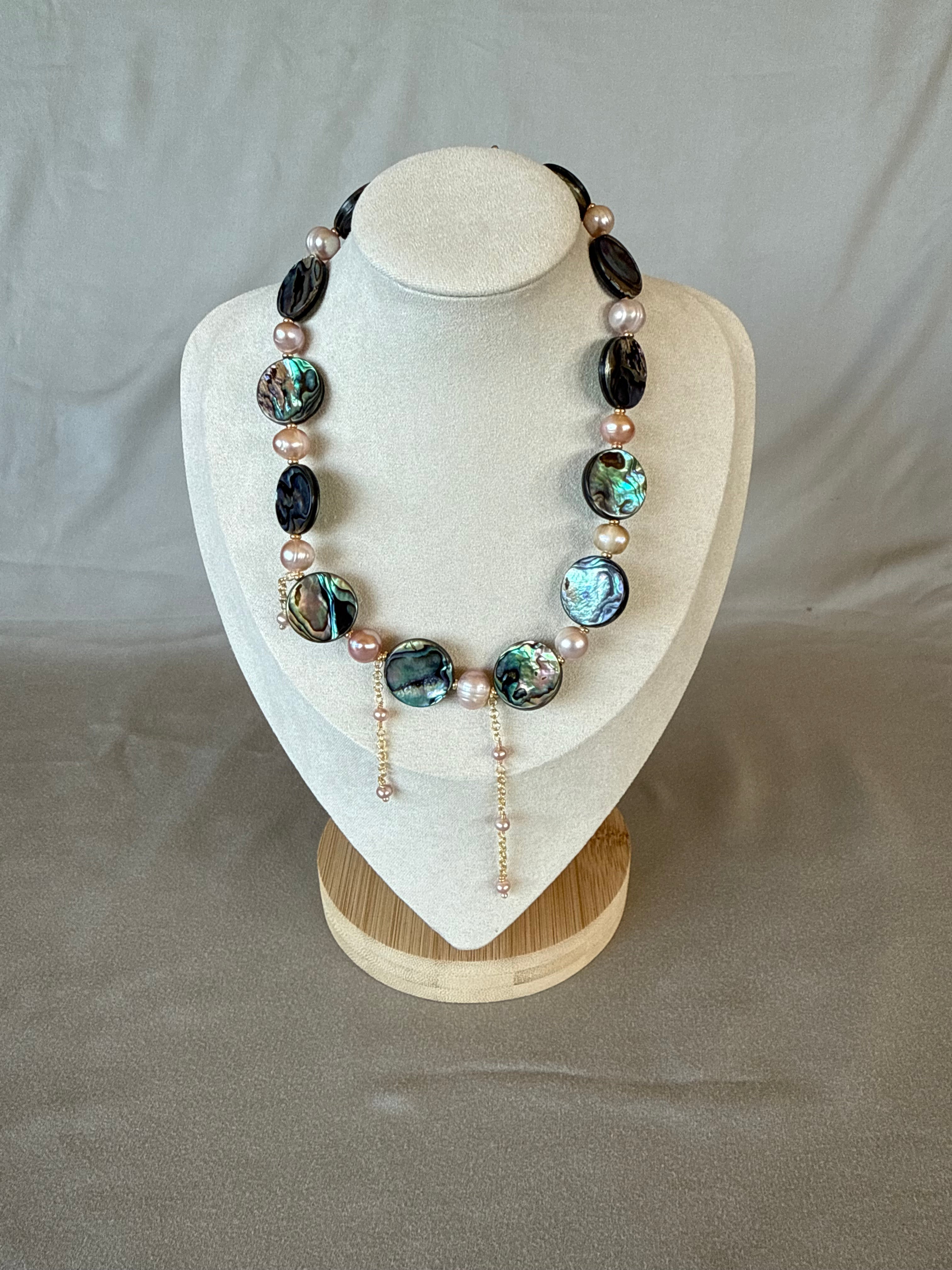 Abalone Pearl Drip Necklace