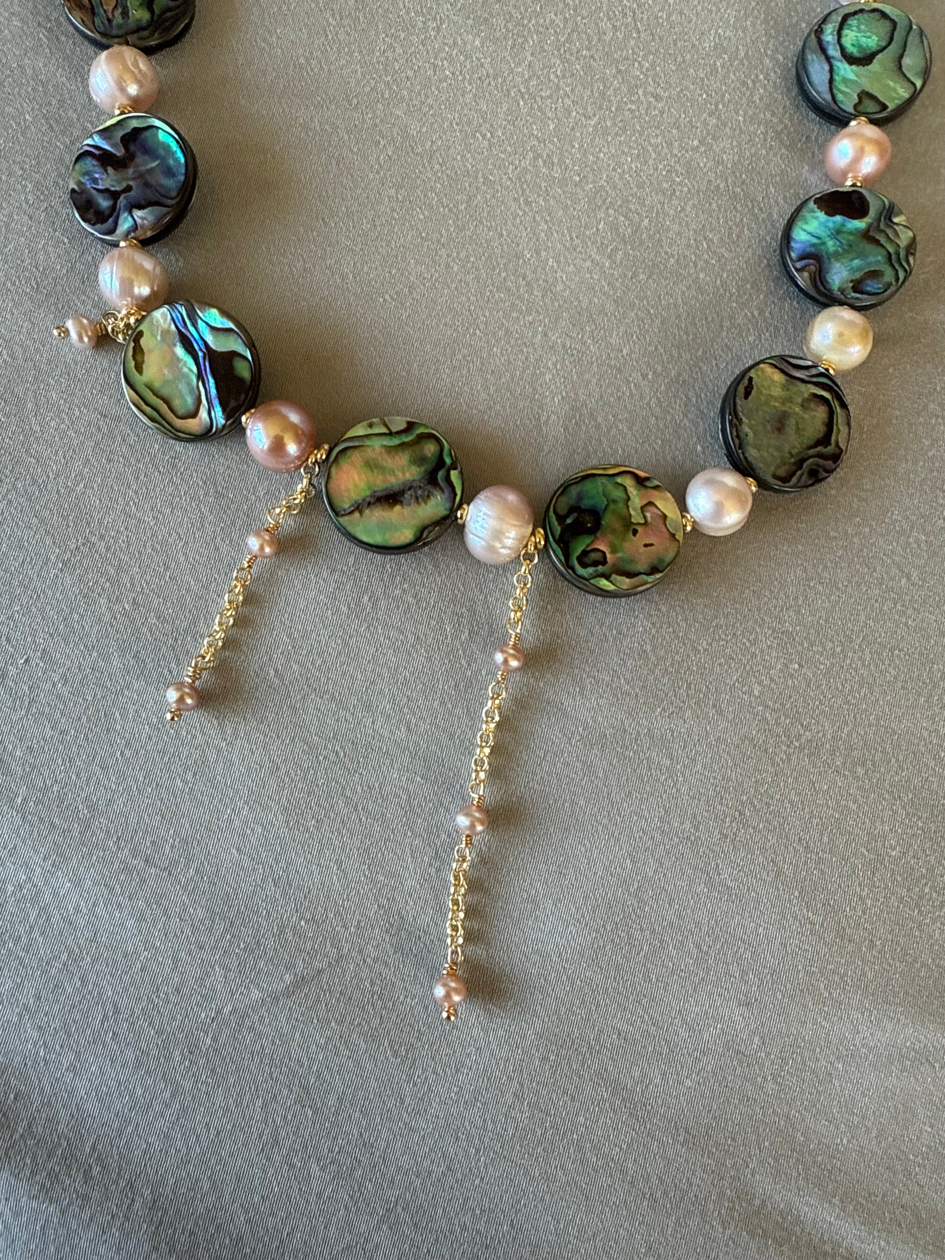 Abalone Pearl Drip Necklace