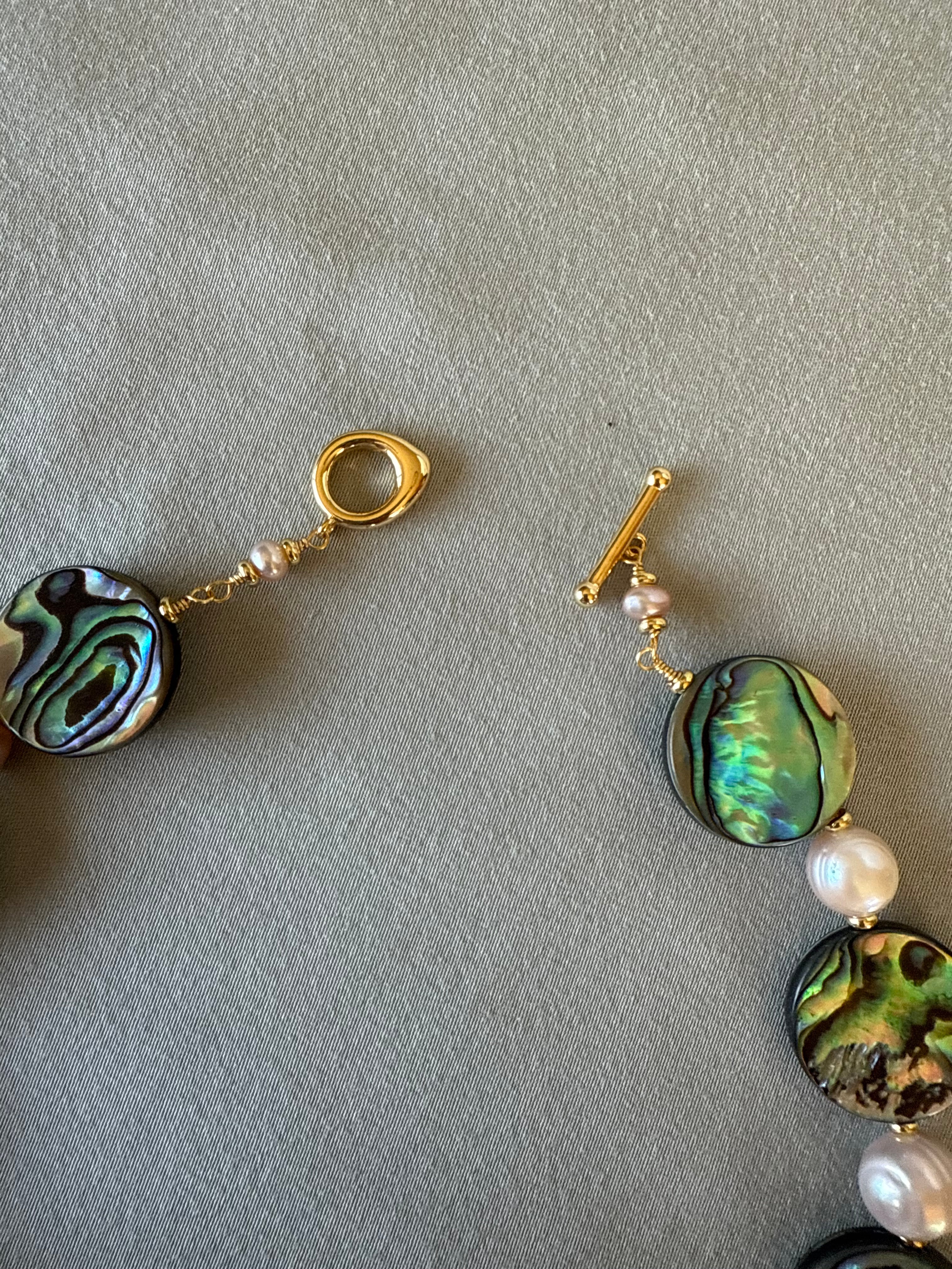 Abalone Pearl Drip Necklace