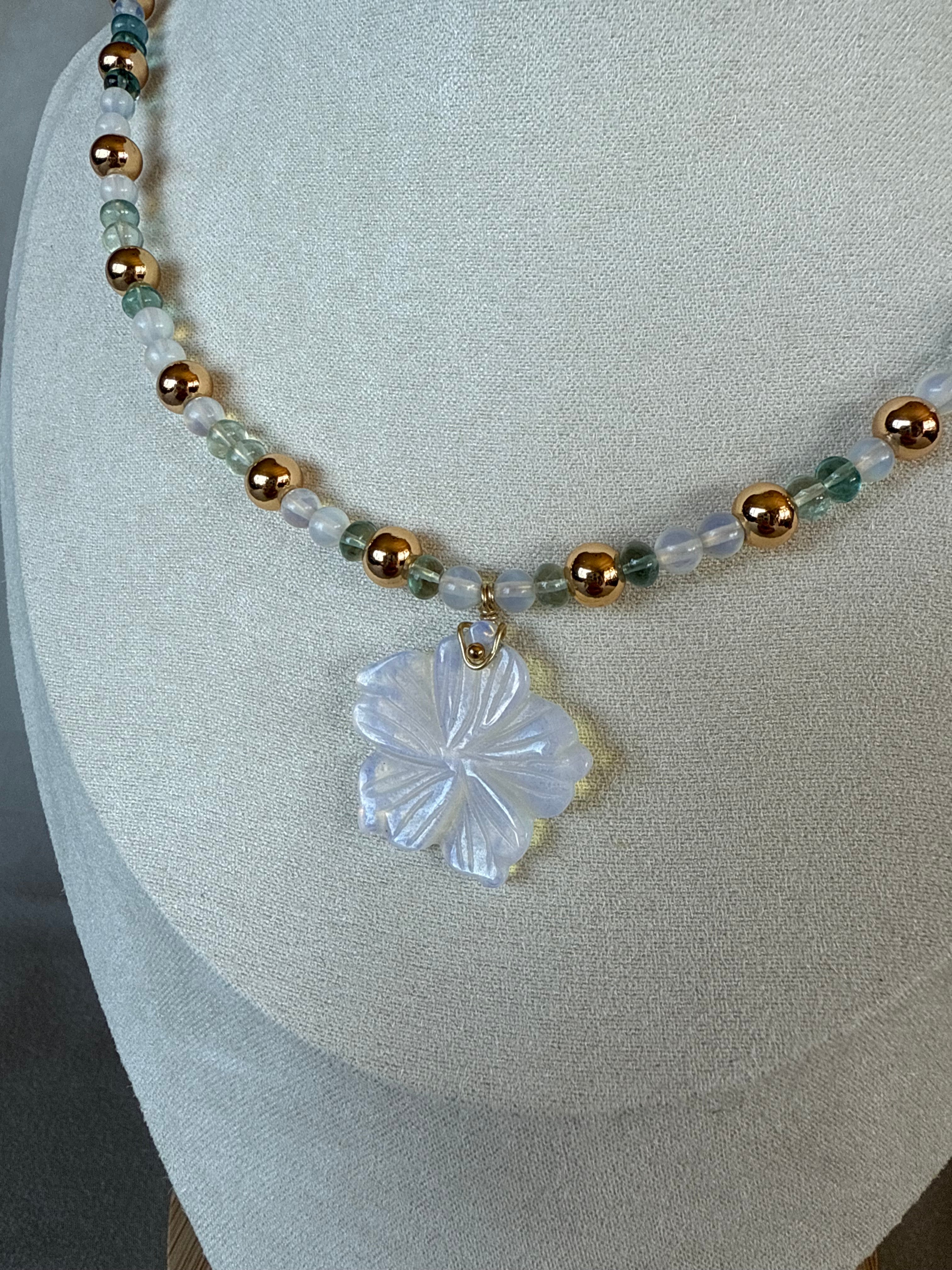 Five Petals of Opalite Necklace