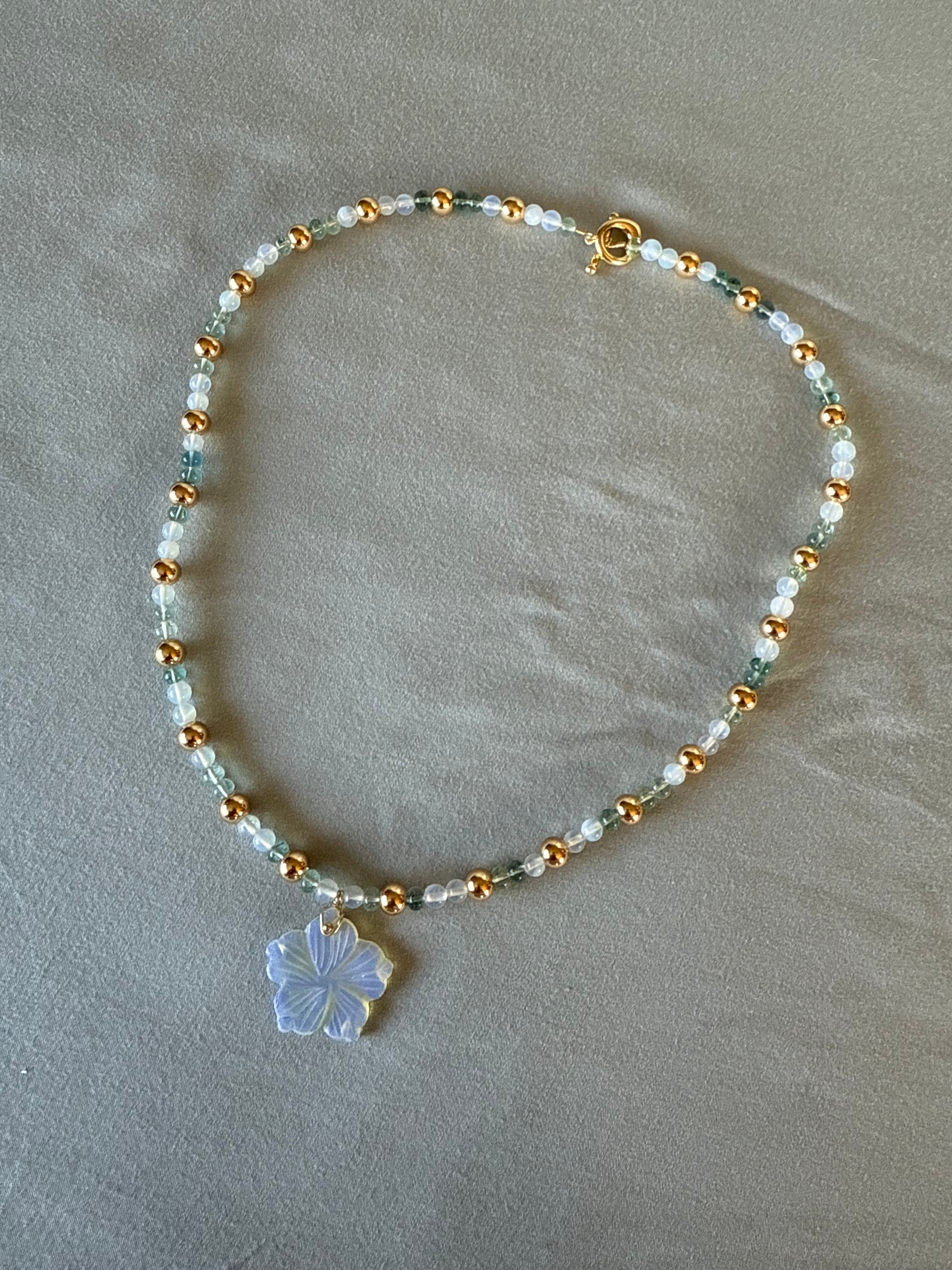 Five Petals of Opalite Necklace