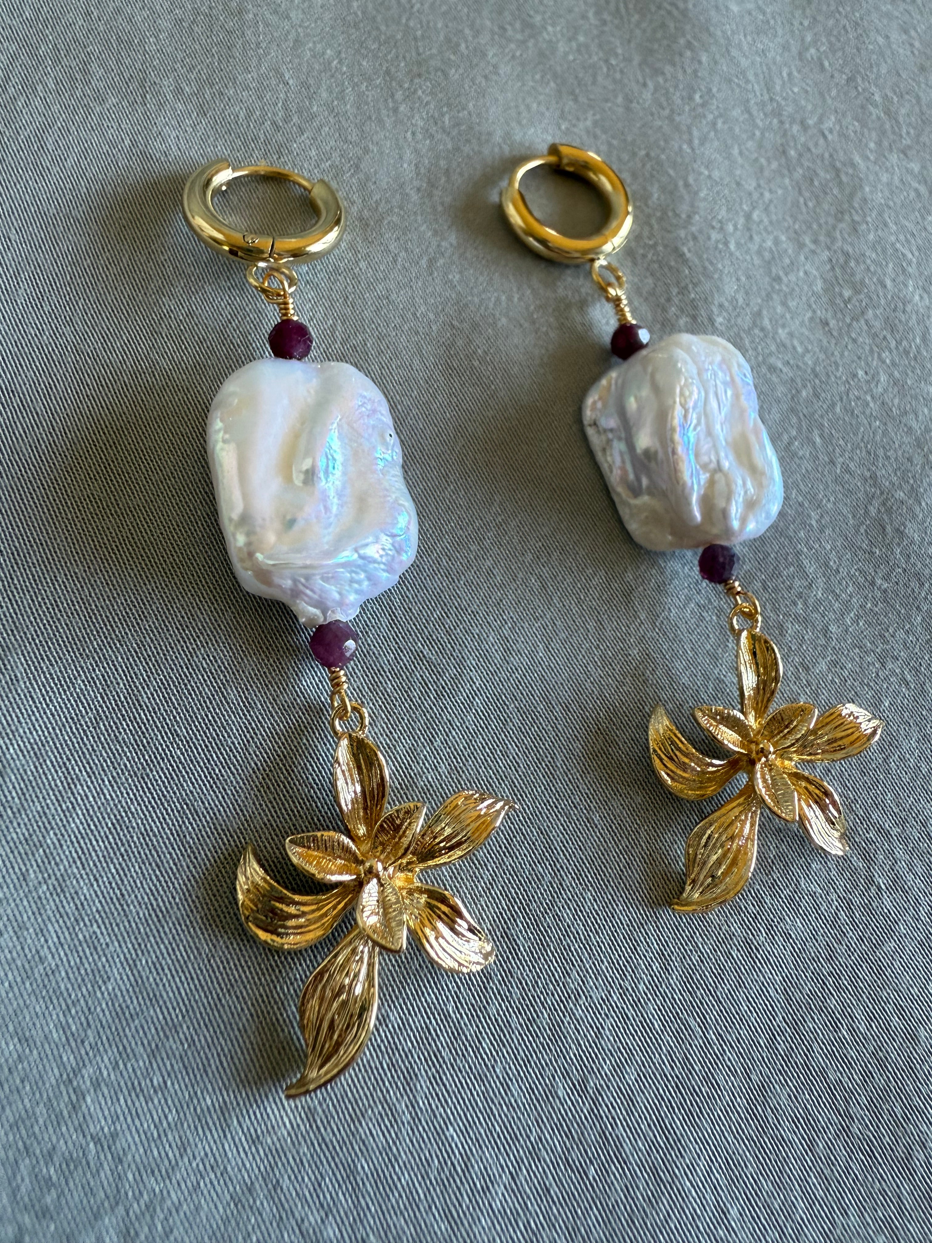 Orchid Pendant Earrings