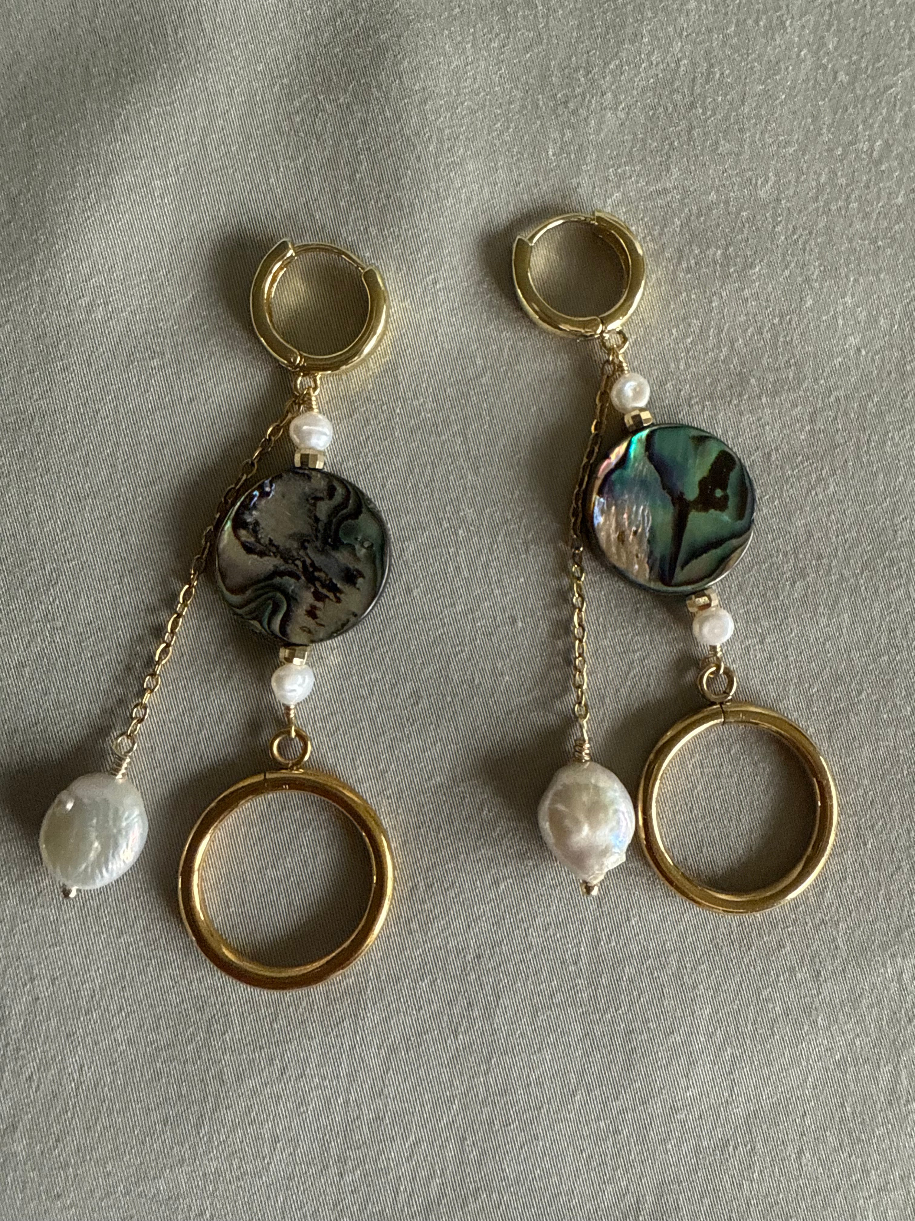 Abalone Pearl Drop Earrings